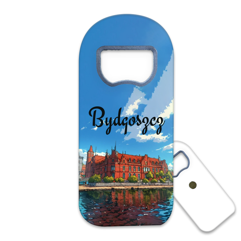 Magnetyczny otwieracz do butelek – motyw Bydgoszcz, Polska, pamiątka, dekoracja