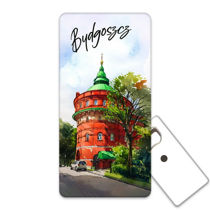 Magnetyczny otwieracz do butelek – motyw Bydgoszcz, Polska, pamiątka, dekoracja