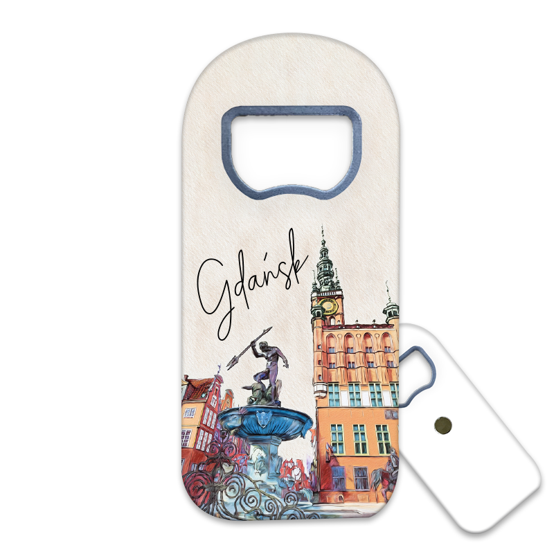 Magnetyczny otwieracz do butelek – motyw Gdańsk, Polska, pamiątka, dekoracja