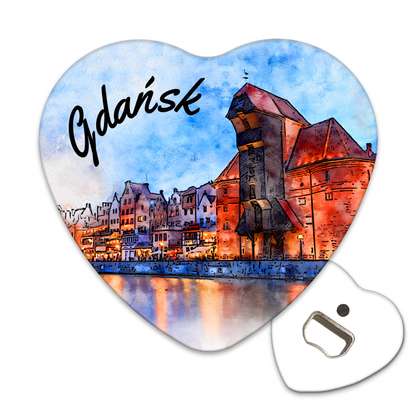 Magnetyczny otwieracz do butelek – motyw Gdańsk, Polska, pamiątka, dekoracja