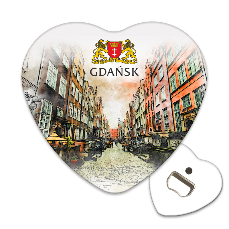 Magnetyczny otwieracz do butelek – motyw Gdańsk, Polska, pamiątka, dekoracja