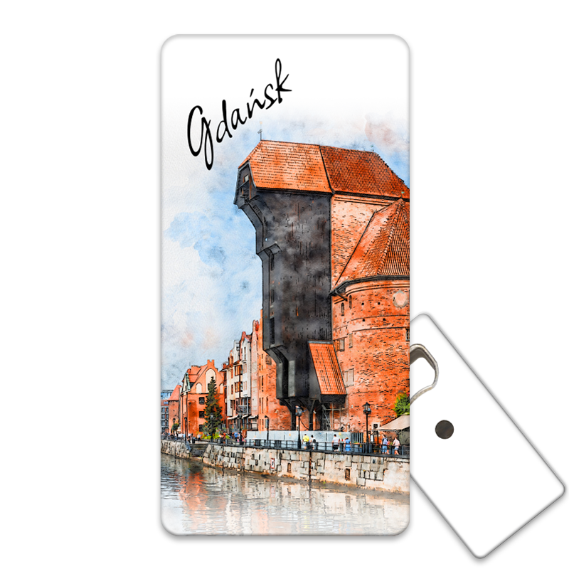 Magnetyczny otwieracz do butelek – motyw Gdańsk, Polska, pamiątka, dekoracja