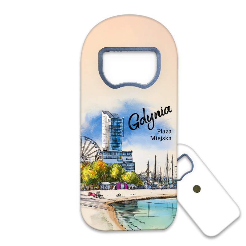 Magnetyczny otwieracz do butelek – motyw Gdynia, Polska, pamiątka, dekoracja