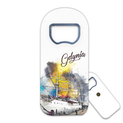 Magnetyczny otwieracz do butelek – motyw Gdynia, Polska, pamiątka, dekoracja