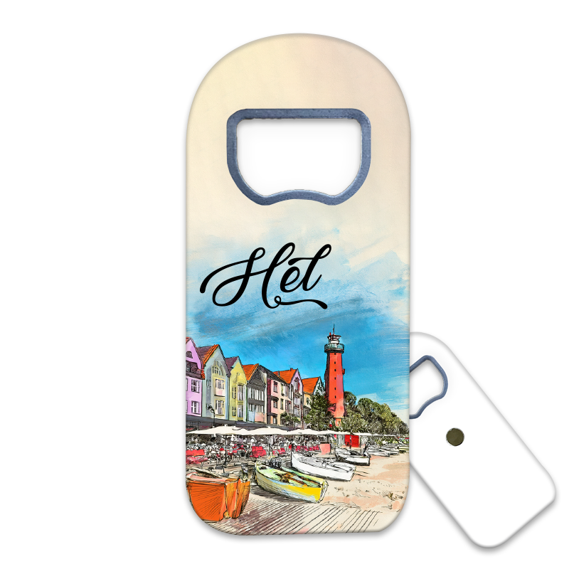 Magnetyczny otwieracz do butelek – motyw Hel, Polska, pamiątka, dekoracja
