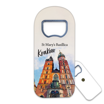 Magnetyczny otwieracz do butelek – motyw Kraków, Polska, pamiątka, dekoracja