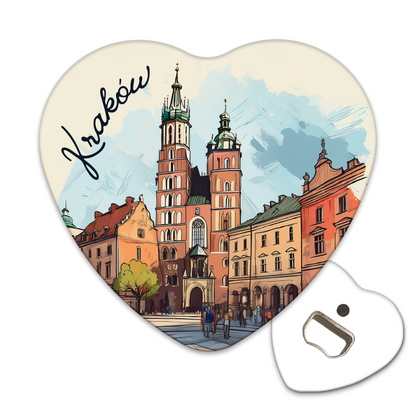 Magnetyczny otwieracz do butelek – motyw Kraków, Polska, pamiątka, dekoracja