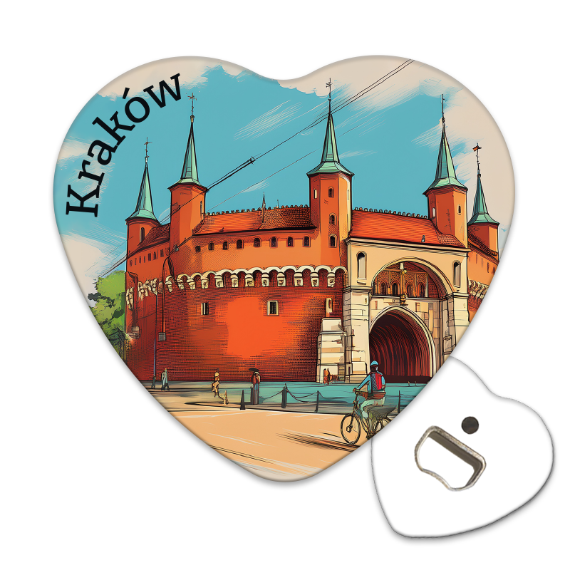 Magnetyczny otwieracz do butelek – motyw Kraków, Polska, pamiątka, dekoracja