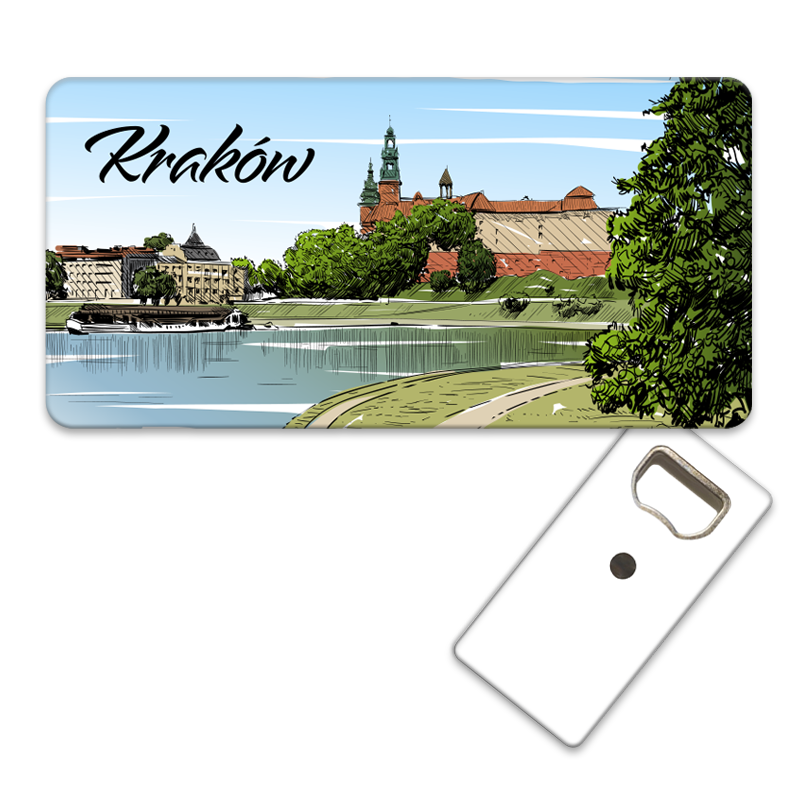 Magnetyczny otwieracz do butelek – motyw Kraków, Polska, pamiątka, dekoracja, barware