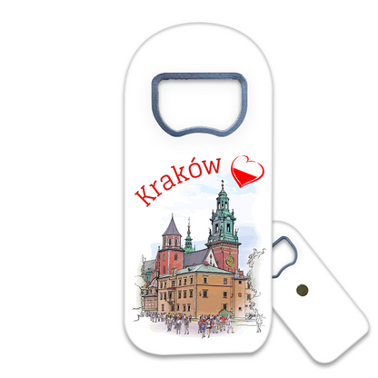 Magnetyczny otwieracz do butelek – motyw Kraków, Polska, pamiątka, dekoracja, barware