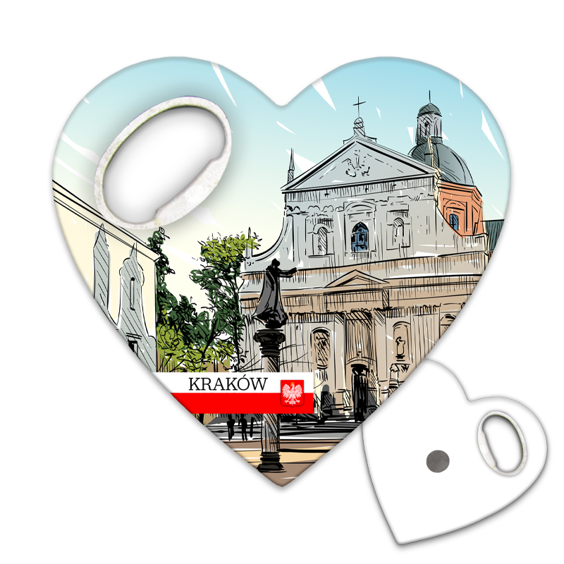 Magnetyczny otwieracz do butelek – motyw Kraków, Polska, pamiątka, dekoracja, barware