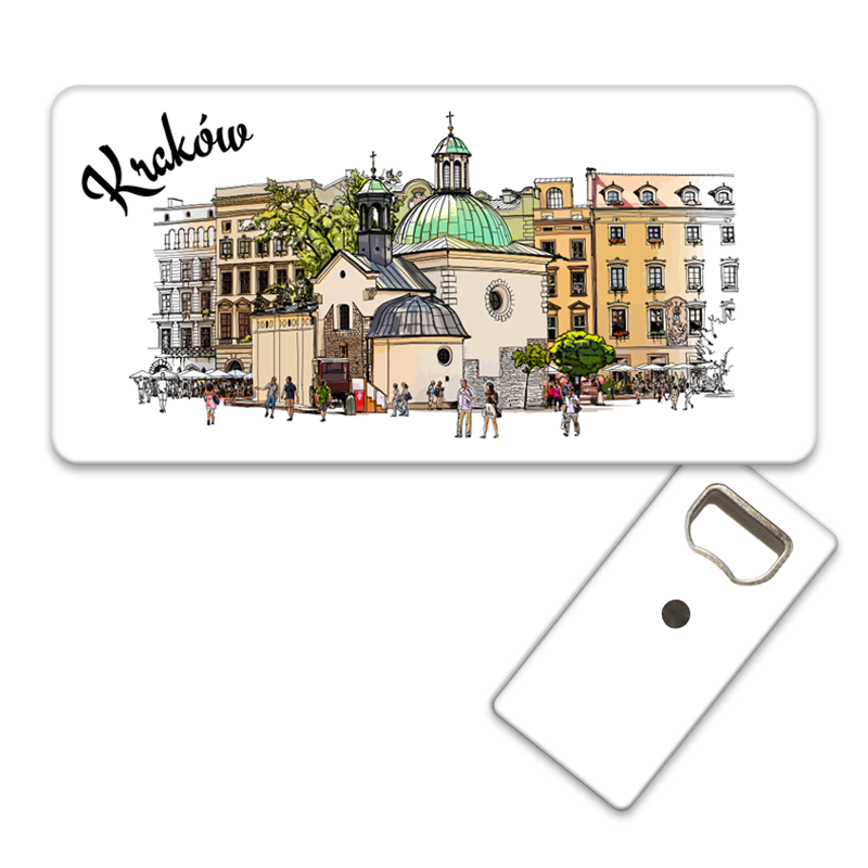 Magnetyczny otwieracz do butelek – motyw Kraków, Polska, pamiątka, dekoracja, barware
