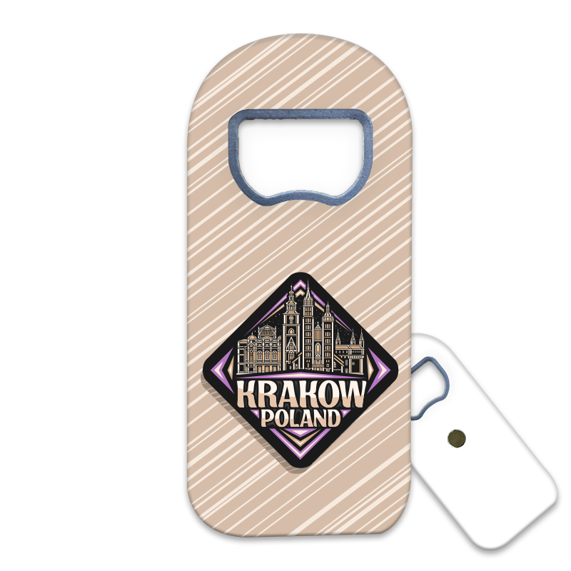 Magnetyczny otwieracz do butelek – motyw Kraków, Polska, pamiątka, dekoracja, barware