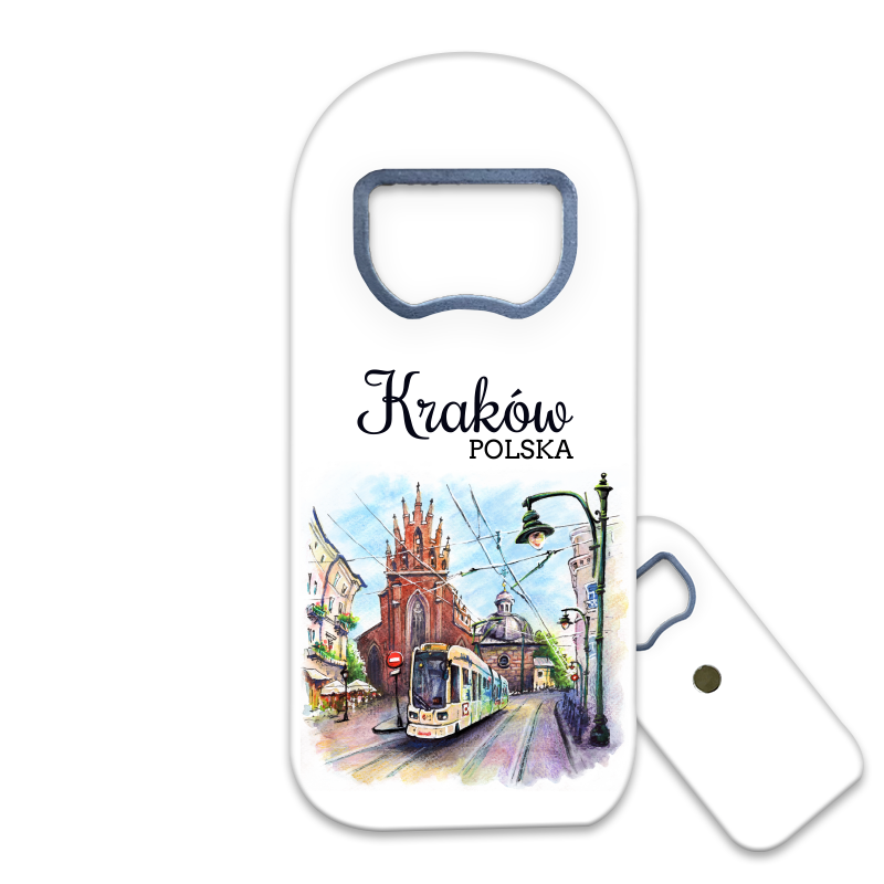 Magnetyczny otwieracz do butelek – motyw Kraków, Polska, pamiątka, dekoracja, barware