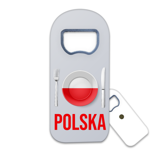 Magnetyczny otwieracz do butelek – motyw Polska, pamiątka, dekoracja, barware