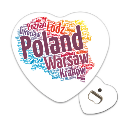 Magnetyczny otwieracz do butelek – motyw Polska, pamiątka, dekoracja, barware