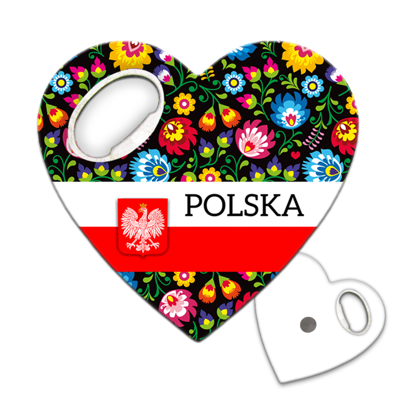 Magnetyczny otwieracz do butelek – motyw Polska, pamiątka, dekoracja, barware