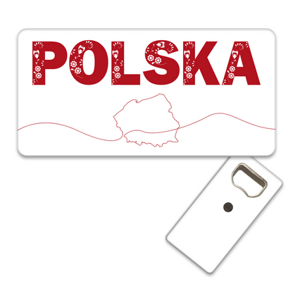 Magnetyczny otwieracz do butelek – motyw Polska, pamiątka, dekoracja, barware