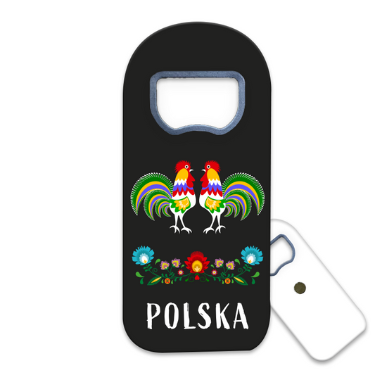 Magnetyczny otwieracz do butelek – motyw Polska, pamiątka, dekoracja, barware