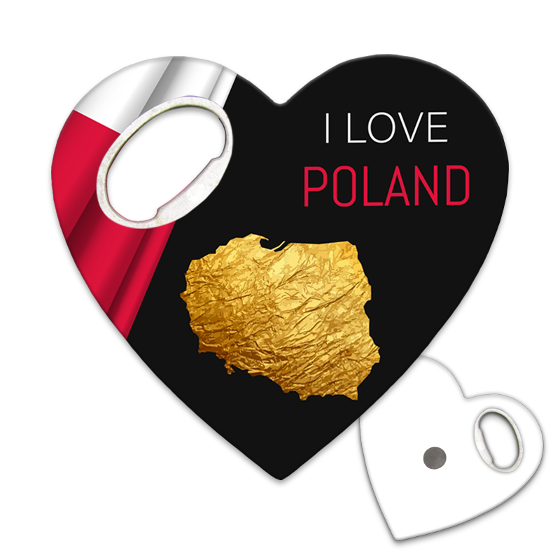 Magnetyczny otwieracz do butelek – motyw Polska, pamiątka, dekoracja, barware