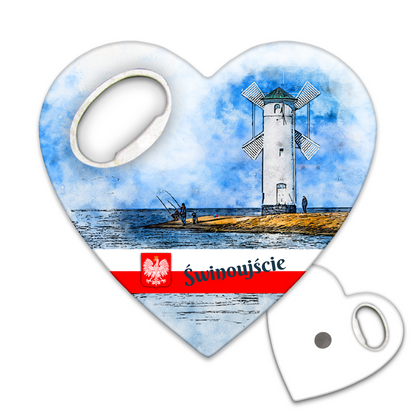 Magnetyczny otwieracz do butelek – motyw Świnoujście, Polska, pamiątka, dekoracja