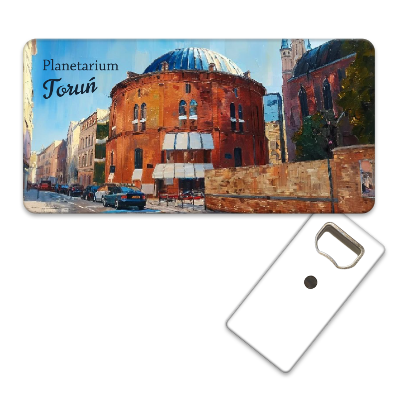 Magnetyczny otwieracz do butelek – motyw Toruń, Polska, pamiątka, dekoracja