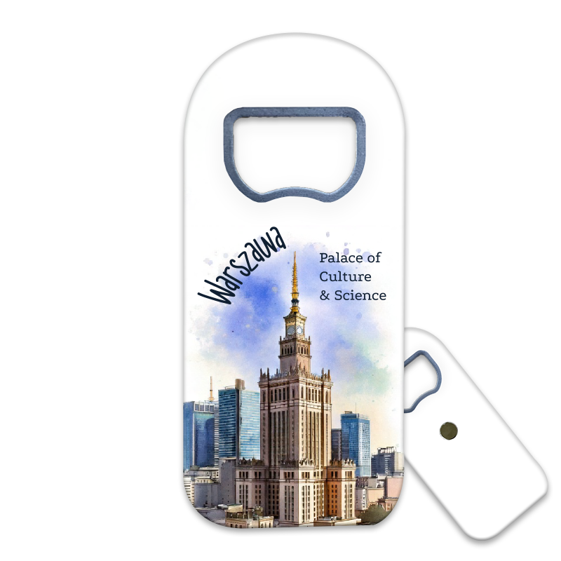 Magnetyczny otwieracz do butelek – motyw Warszawa, Polska, pamiątka, dekoracja