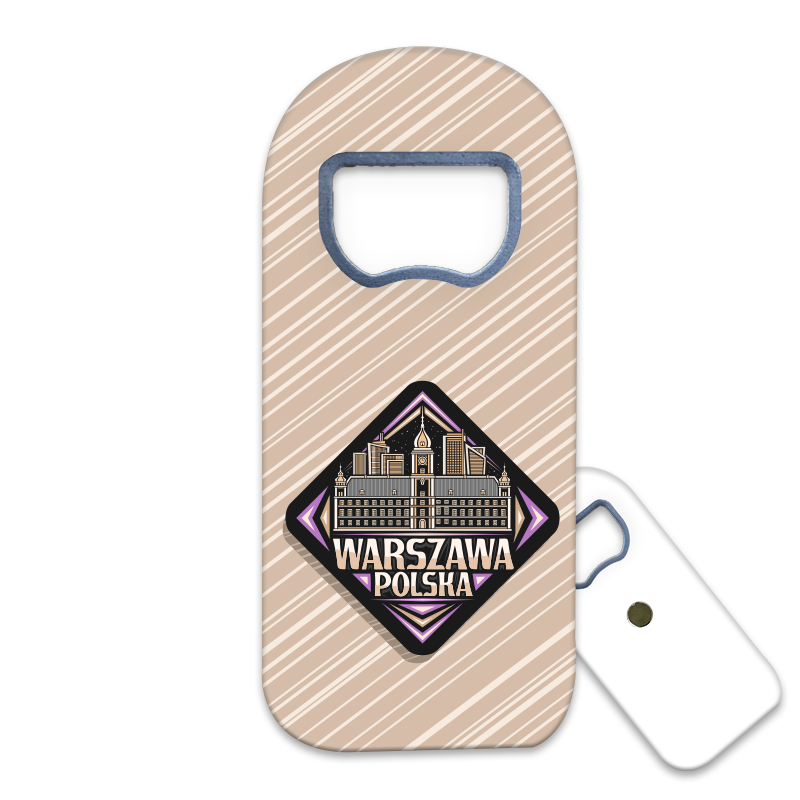Magnetyczny otwieracz do butelek – motyw Warszawa, Polska, pamiątka, dekoracja, barware
