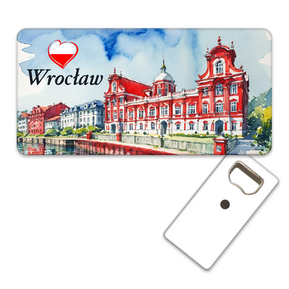 Magnetyczny otwieracz do butelek – motyw Wrocław, Polska, pamiątka, dekoracja