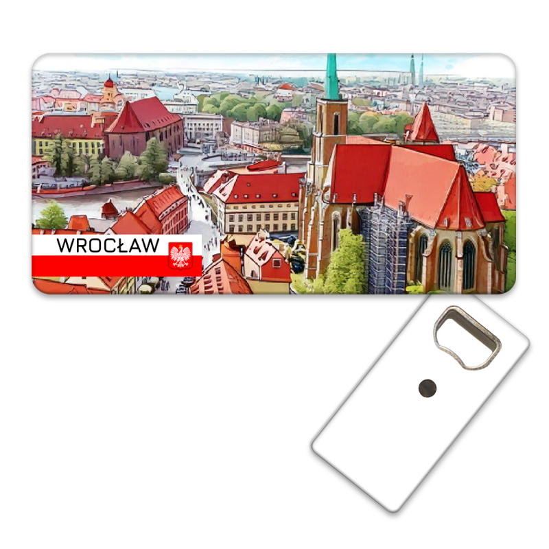 Magnetyczny otwieracz do butelek – motyw Wrocław, Polska, pamiątka, dekoracja, barware