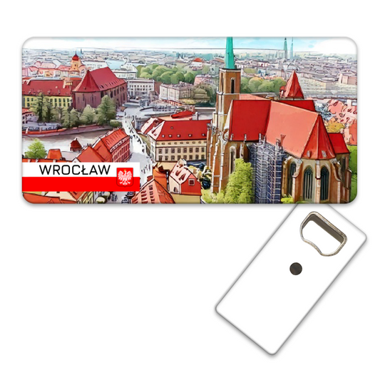 Magnetyczny otwieracz do butelek – motyw Wrocław, Polska, pamiątka, dekoracja, barware