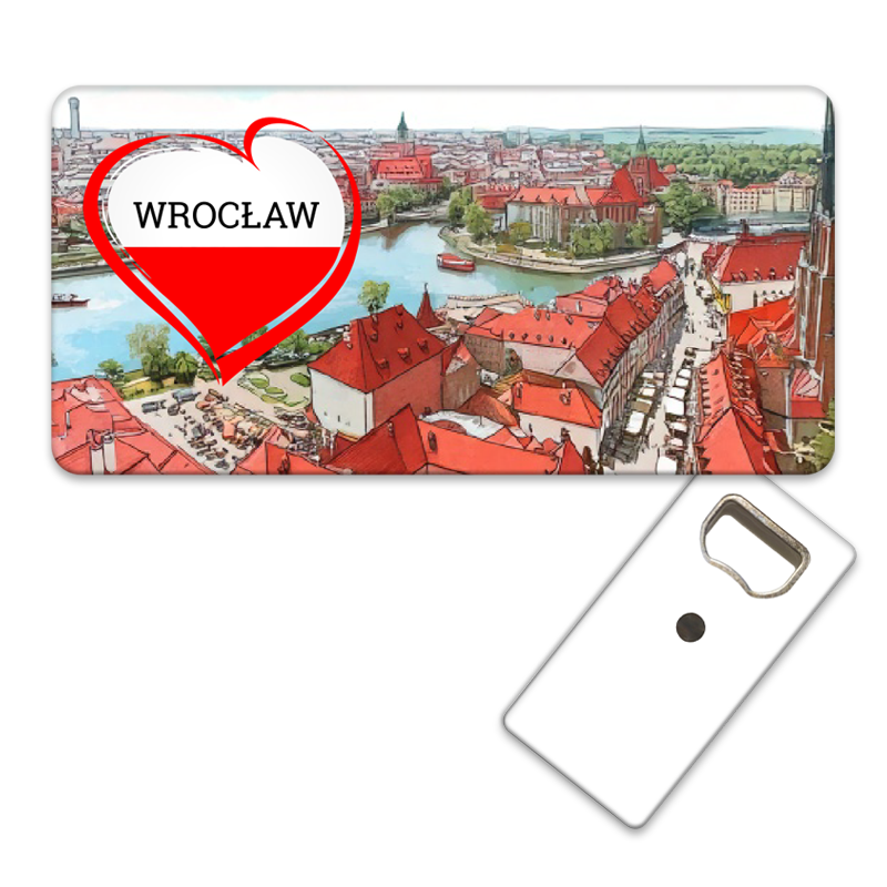 Magnetyczny otwieracz do butelek – motyw Wrocław, Polska, pamiątka, dekoracja, barware