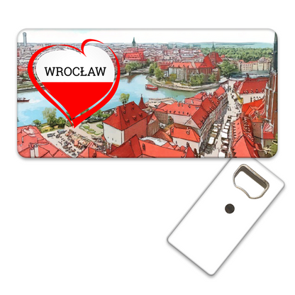 Magnetyczny otwieracz do butelek – motyw Wrocław, Polska, pamiątka, dekoracja, barware