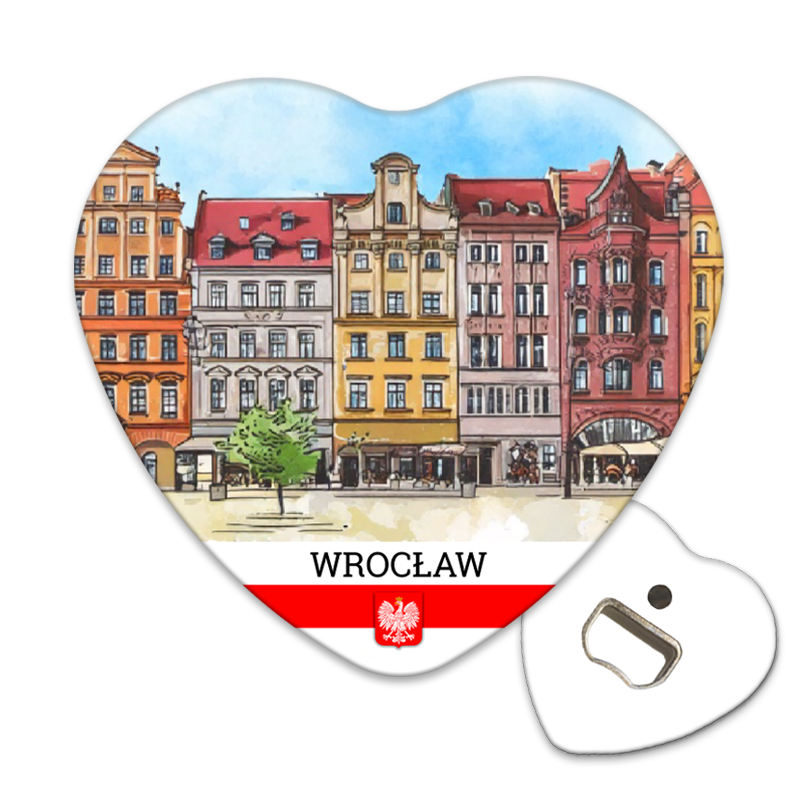 Magnetyczny otwieracz do butelek – motyw Wrocław, Polska, pamiątka, dekoracja, barware