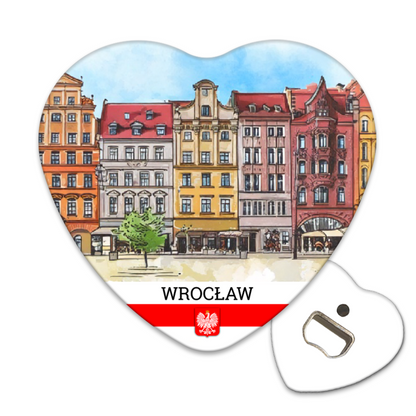 Magnetyczny otwieracz do butelek – motyw Wrocław, Polska, pamiątka, dekoracja, barware