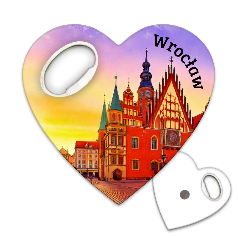 Magnetyczny otwieracz do butelek – motyw Wrocław, Polska, pamiątka, dekoracja, barware