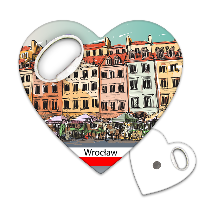 Magnetyczny otwieracz do butelek – motyw Wrocław, Polska, pamiątka, dekoracja, barware