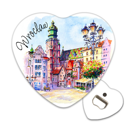 Magnetyczny otwieracz do butelek – motyw Wrocław, Polska, pamiątka, dekoracja, barware