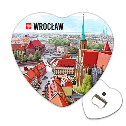 Magnetyczny otwieracz do butelek – motyw Wrocław, Polska, pamiątka, dekoracja, barware
